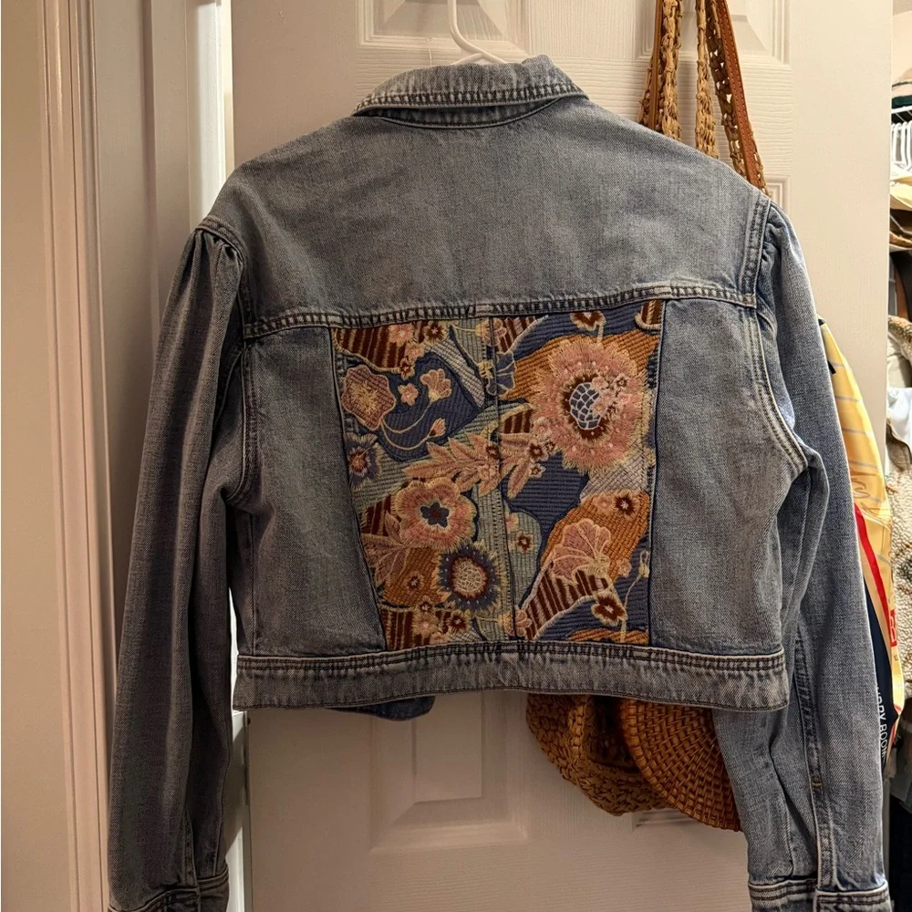 DRIFTWOOD Blue Denim Jacket with Floral Embroidery - Picture 6 of 8